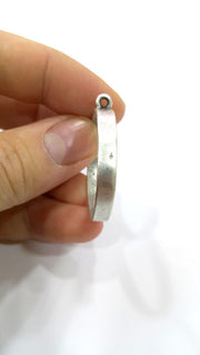 Silver Pendant Bezel Base Setting Necklace Blank Mountings Antique Silver Plated Brass (30 mm blank) G16439