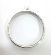 Silver Pendant Bezel Base Setting Necklace Blank Mountings Antique Silver Plated Brass (30 mm blank) G16439