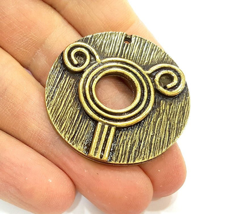 2 Antique Bronze Charms Antique Bronze Plated Charms  (40mm) G7193