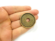 2 Antique Bronze Charms Antique Bronze Plated Charms  (40mm) G7193