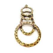 2 Antique Bronze Pendant Antique Bronze Circle Round Pendant  (59x30mm) G7202