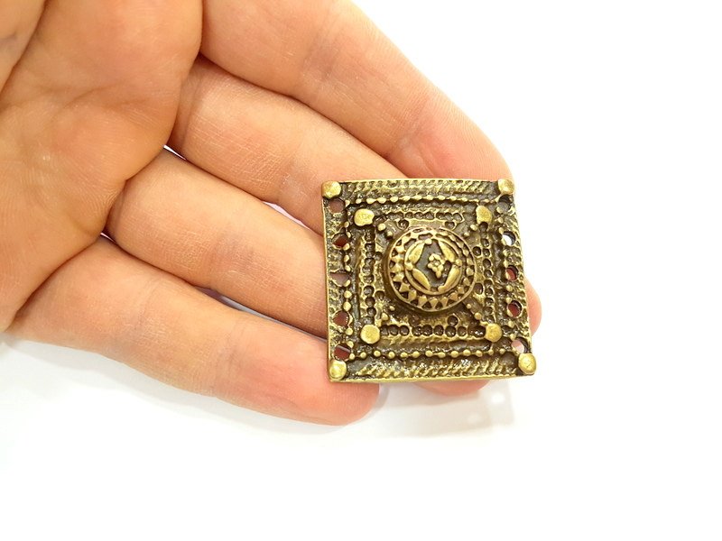 Antique Bronze Pendant Connector (37mm) G8411