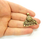 2 Tribal Pendant Ethnic Pendant Antique Bronze Pendant (35x33mm) G7205
