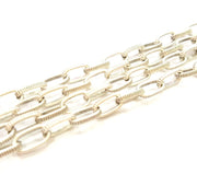 Silver Chain Antique Silver Plated Chain  1 Meter - 3.3 Feet (11x7 mm) G9560