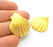 2 Oyster Charms Shell Charm Mussel Charms Sea Ocean Gold Pendant Gold Plated Shell Pendant (33x26mm)  G7212