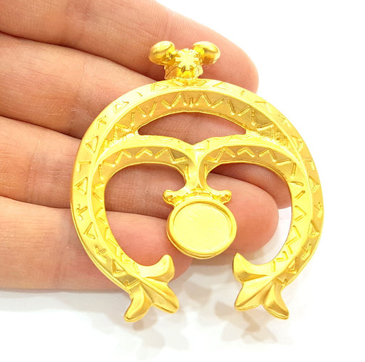 Gold Pendant Blank Gold Plated Pendant (62x53mm)  G7215