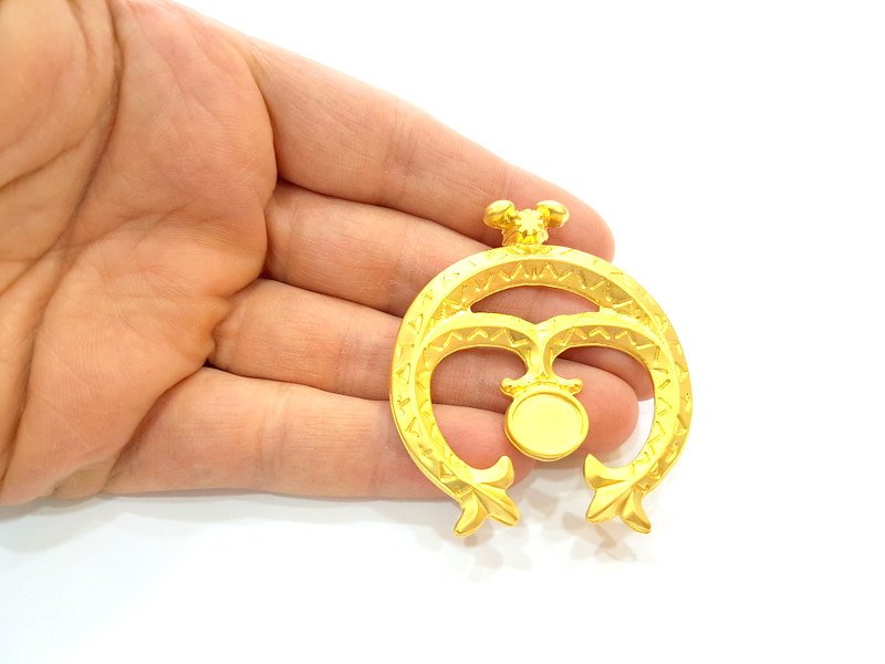 Gold Pendant Blank Gold Plated Pendant (62x53mm)  G7215