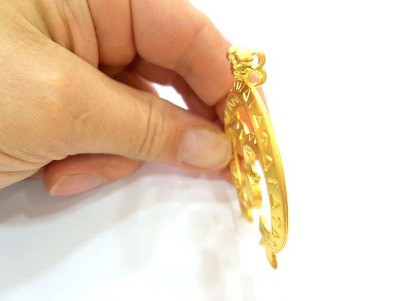 Gold Pendant Blank Gold Plated Pendant (62x53mm)  G7215