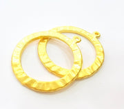 2 Gold Pendant Gold Plated Circle Pendant (36mm)  G7224