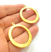 2 Gold Pendant Gold Plated Circle Pendant (36mm)  G7224