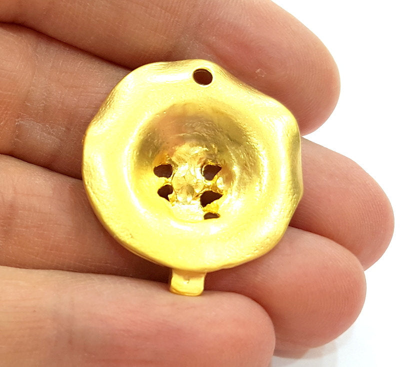 2 Gold Pendant Gold Plated Pendant (29mm)  G7225