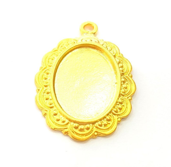 Gold Pendant Blank Gold Plated Pendant (40x28mm)  G7235