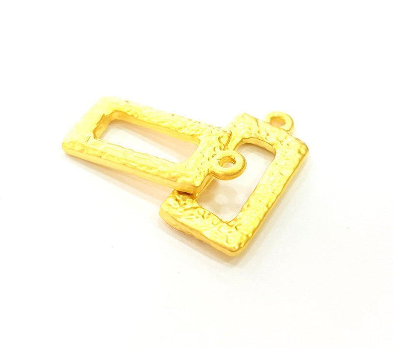 2 Gold Pendant Gold Plated Pendant (24x11mm)  G7236