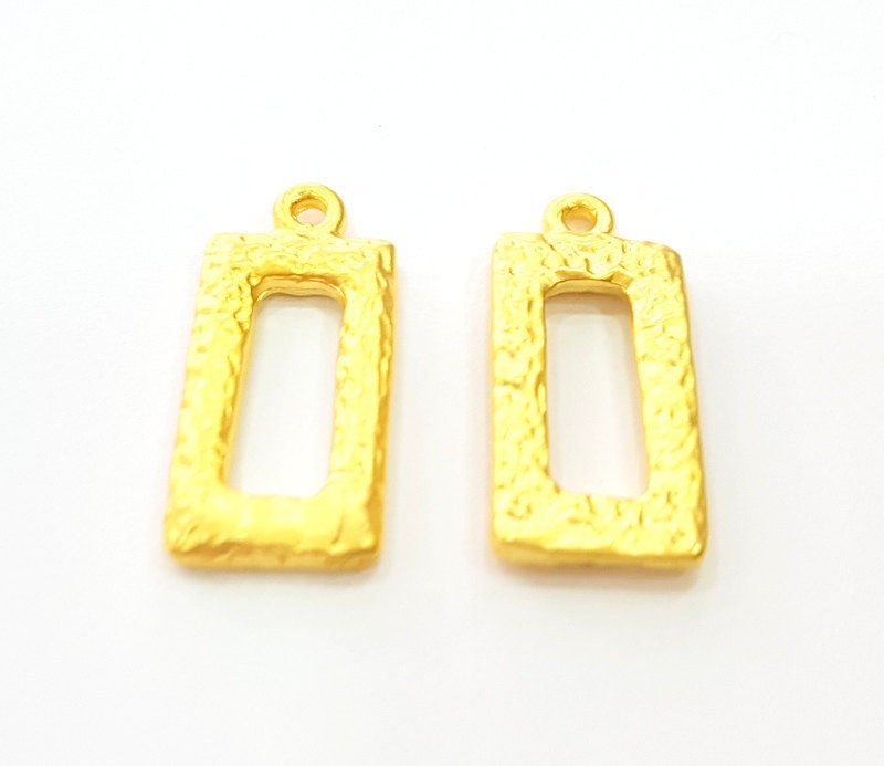 2 Gold Pendant Gold Plated Pendant (24x11mm)  G7236