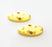 4 Gold Oval Connector Charm Gold Plated Charms (21x11mm)  G7248
