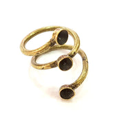 Antique Bronze Ring Blank Base Bezel Settings Cabochon Base Mountings Adjustable  (5mm blank ) Antique Bronze Plated Brass G7258
