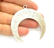 Moon Pendant Crescent Pendant Antique Silver Pendants  (62x60mm)  G7267