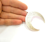 Moon Pendant Crescent Pendant Antique Silver Pendants  (62x60mm)  G7267