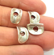10 Pcs Antique Silver Plated Round Connector Charms (15x10mm)  G6590