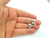 10 Pcs Antique Silver Plated Round Connector Charms (15x10mm)  G6590