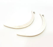 4 Crescent Charms Silver Pendant Moon Pendant Antique Silver Plated Pendant (59x6mm) G8847