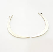 2 Crescent Charms Silver Pendant Moon Pendant Antique Silver Plated Pendant (59x6mm) G8847