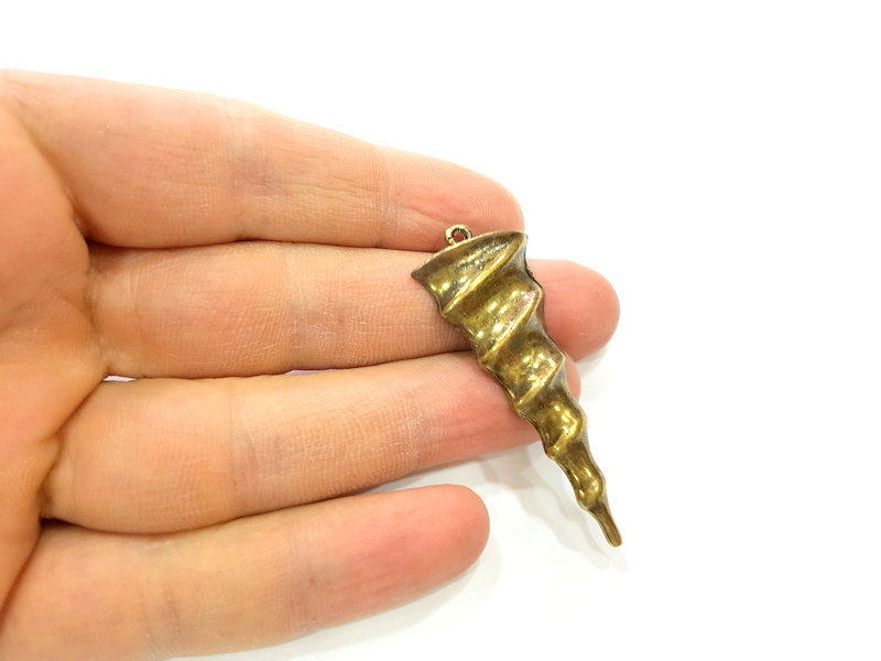 2 Antique Bronze Twirl Pendant Antique Bronze Pendant (54x22mm) G7282