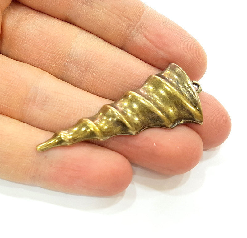 2 Antique Bronze Twirl Pendant Antique Bronze Pendant (54x22mm) G7282