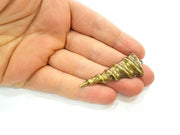 2 Antique Bronze Twirl Pendant Antique Bronze Pendant (54x22mm) G7282