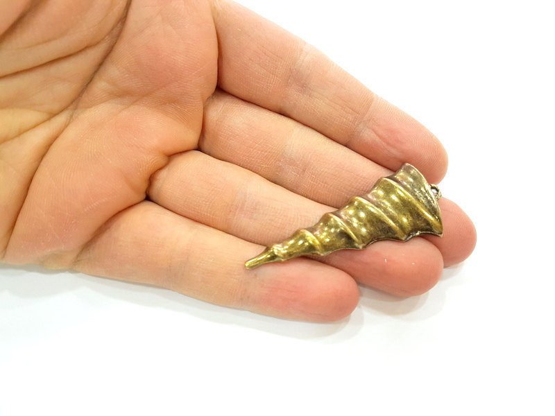2 Antique Bronze Twirl Pendant Antique Bronze Pendant (54x22mm) G7282