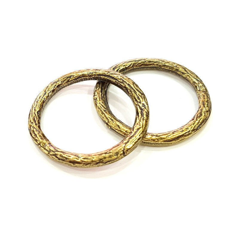 2 Circle Connector Antique Bronze (32mm) G7292