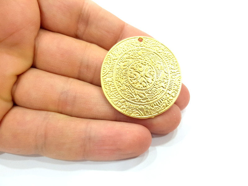 Gold Pendant Medallion Pendants Gold Plated Pendant (38mm)  G6601