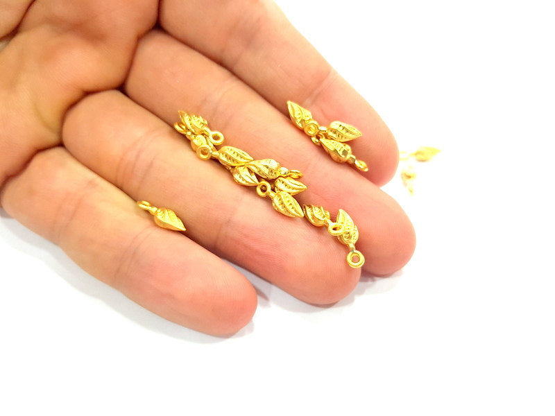 20 Gold Charms Gold Plated Charms (13x4mm) G6609