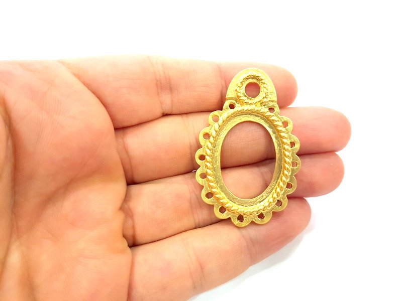 Gold Pendant Blank Pendants Gold Plated Pendant (50x35mm)  G6610