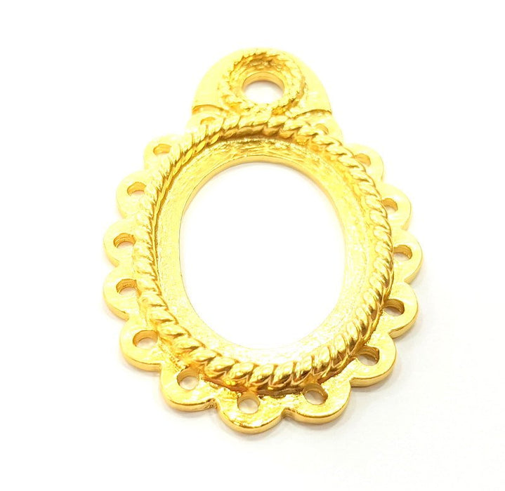 Gold Pendant Blank Pendants Gold Plated Pendant (50x35mm)  G6610