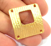 Gold Plated Necklace Connector Pendant  (27x27mm)  G6617