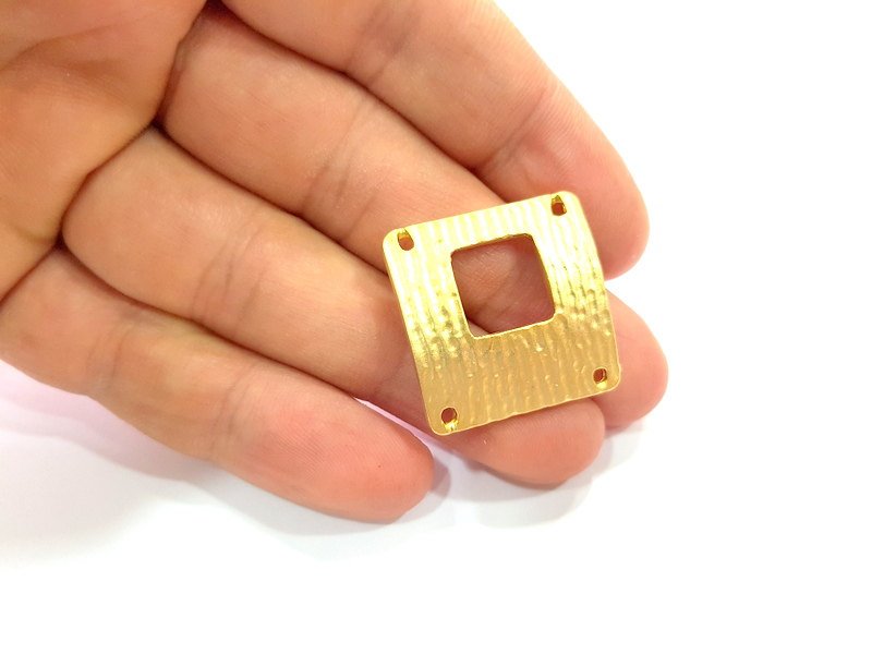 Gold Plated Necklace Connector Pendant  (27x27mm)  G6617