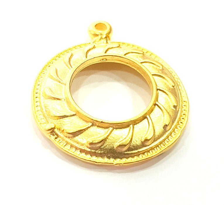 2 Gold Charms Gold Plated Pendant (30mm)  G6618