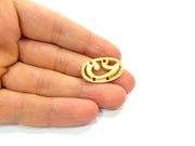 2 Gold Plated Necklace Connector Pendant  (28x16mm)  G6621