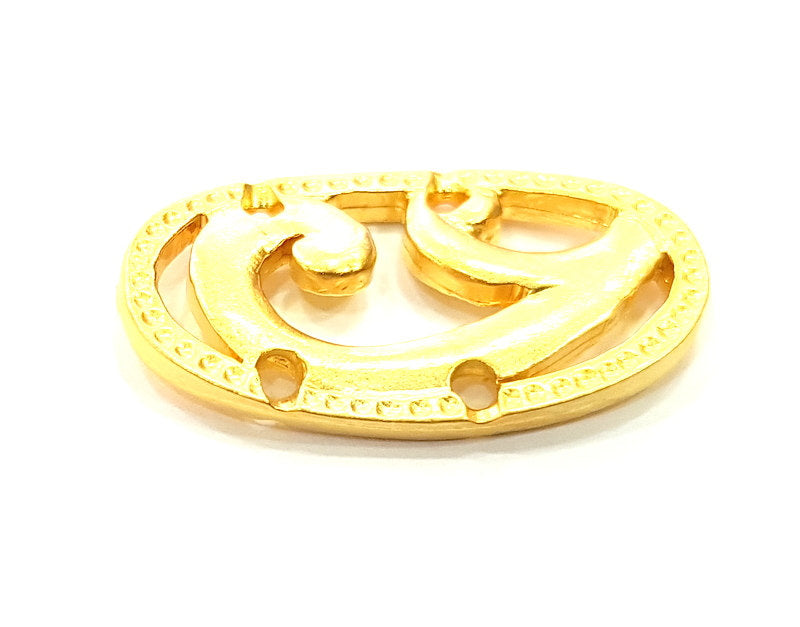 2 Gold Plated Necklace Connector Pendant  (28x16mm)  G6621