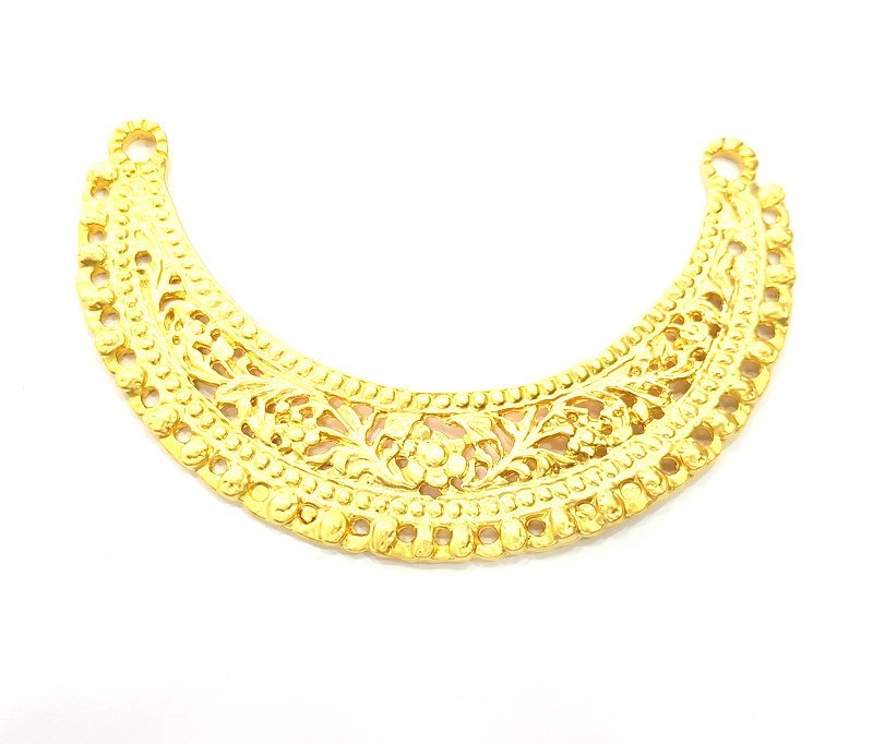 Gold Necklace Bar Pendant Collar Gold Plated Pendant (125x25mm)  G6624