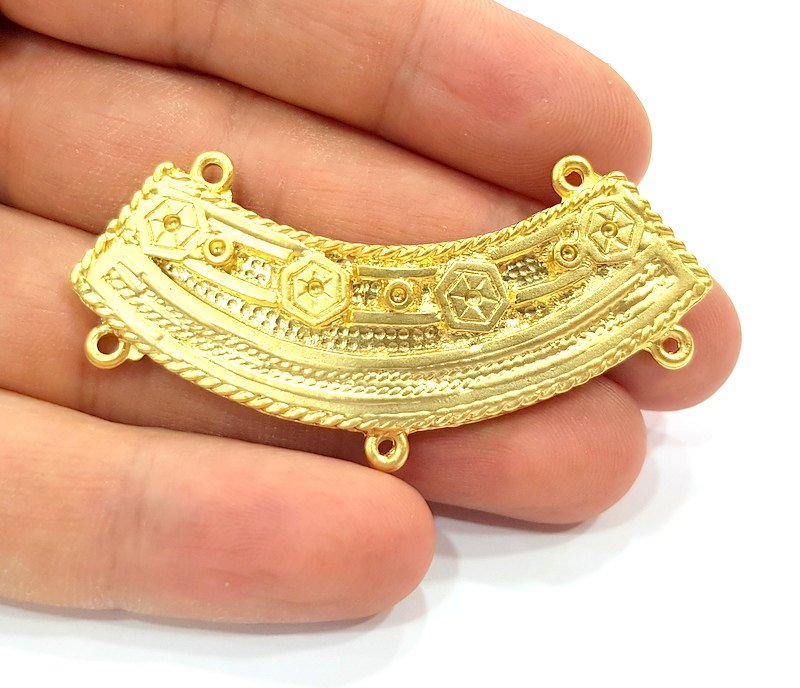 Gold Pendant Gold Plated Necklace Connector (62x18mm)  G6629