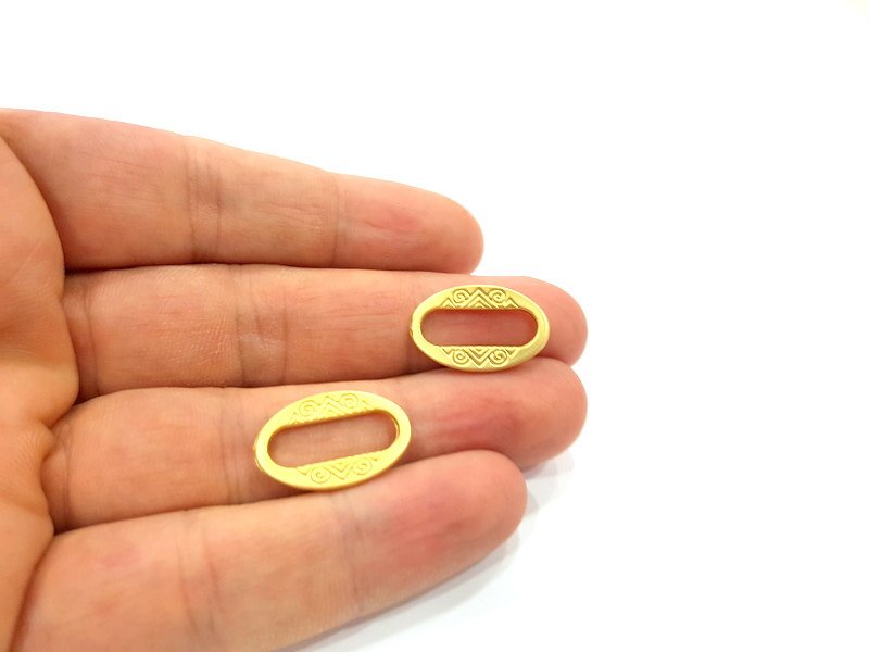 5 Matt Gold Oval Connector Findings (21x14mm)  G6631