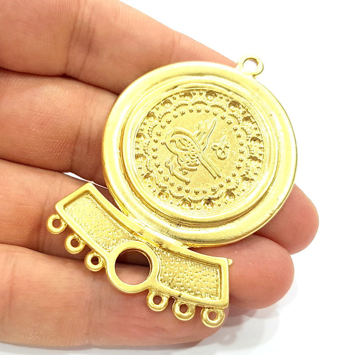 Gold Pendant Gold Plated Ottoman Signature Charms (60x40mm)  G6637