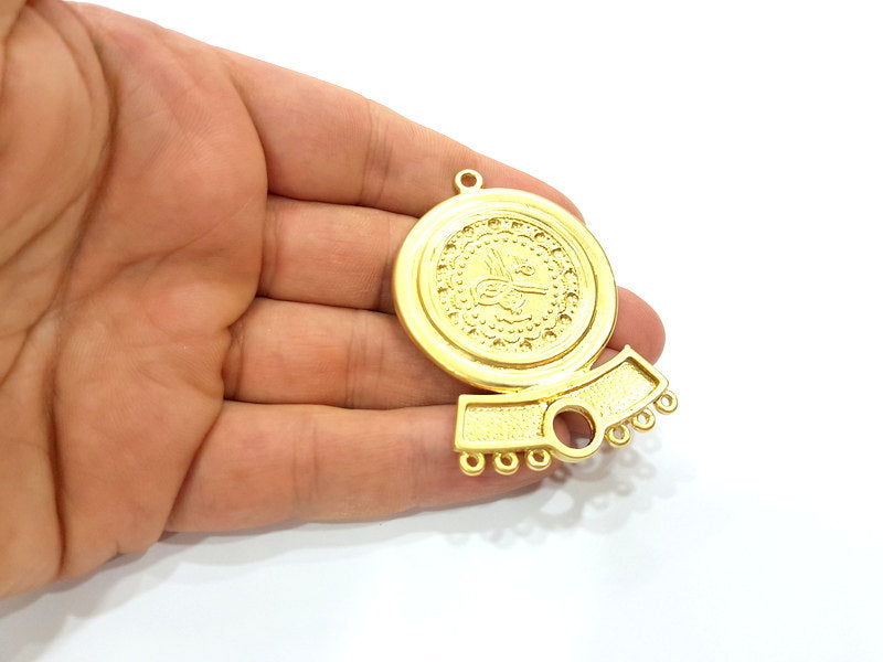 Gold Pendant Gold Plated Ottoman Signature Charms (60x40mm)  G6637