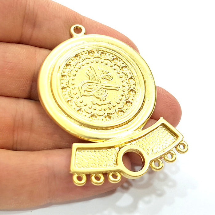 Gold Pendant Gold Plated Ottoman Signature Charms (60x40mm)  G6637