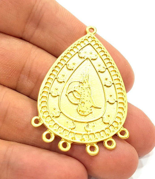 Gold Pendant Gold Plated Ottoman Signature Charms (52x34mm)  G6638