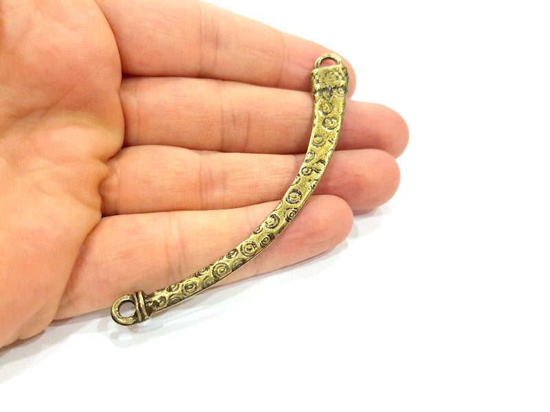 2 Antique Bronze Necklace Bar Connector Pendant  (89x10mm) G6642