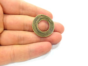 3 Antique Bronze Circle Connector Pendant (29mm) G6650