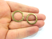 10 Antique Bronze Circle Connector Pendant (24mm) G6653